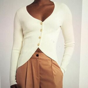 House of Aama Cream Cardigan Sweater Sz XL